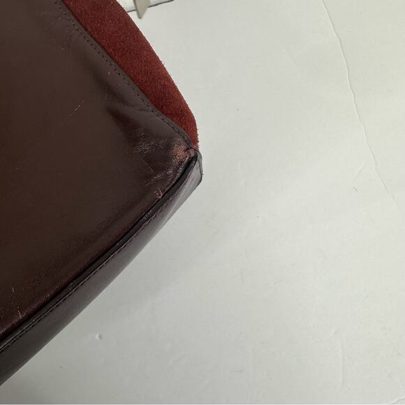 Missoni Vintage Brown Leather & Suede Shoulder Bag Purse - Picture 11 of 15